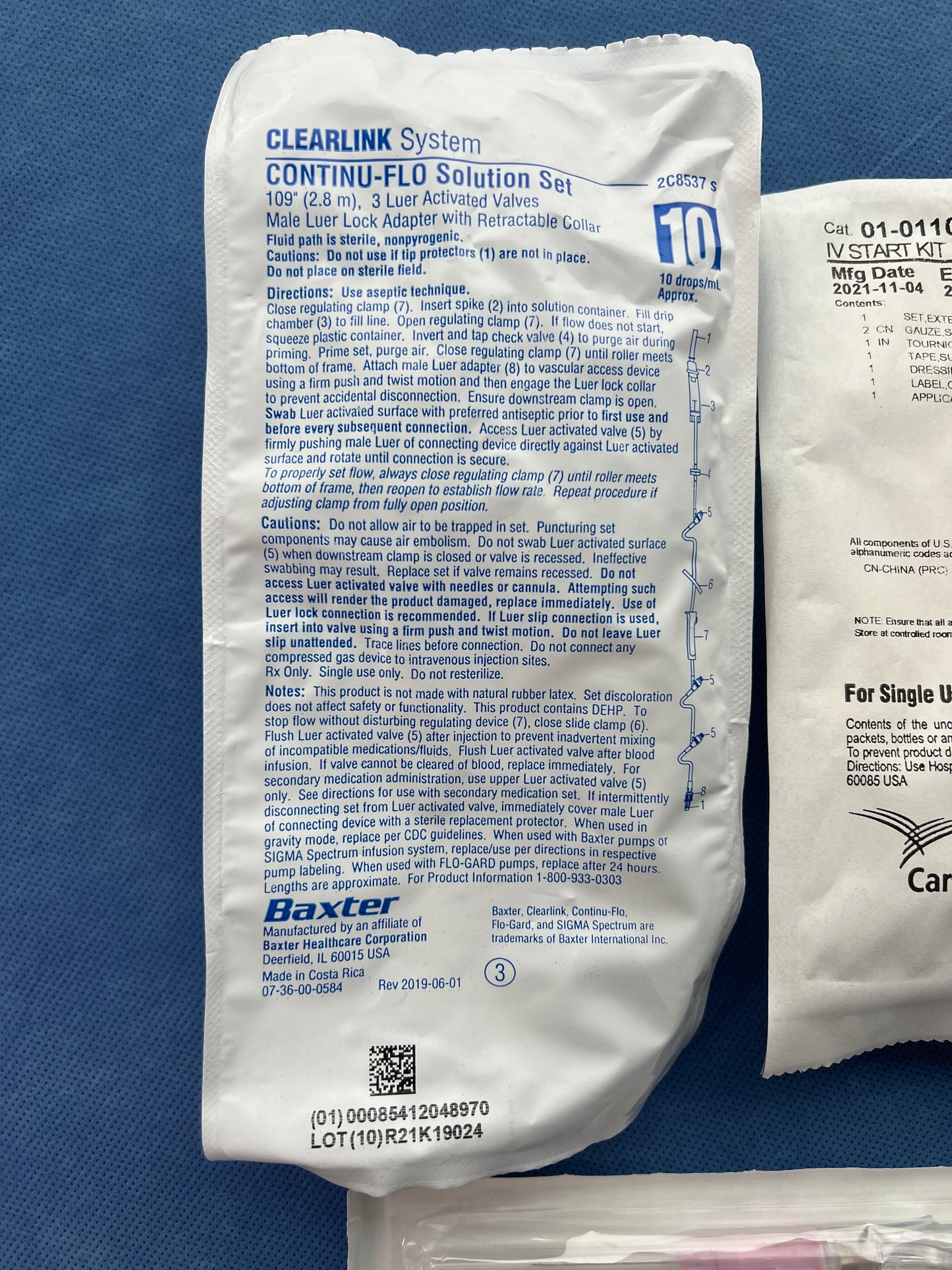 IV Fluid Start Kit with Tubing and Supplies