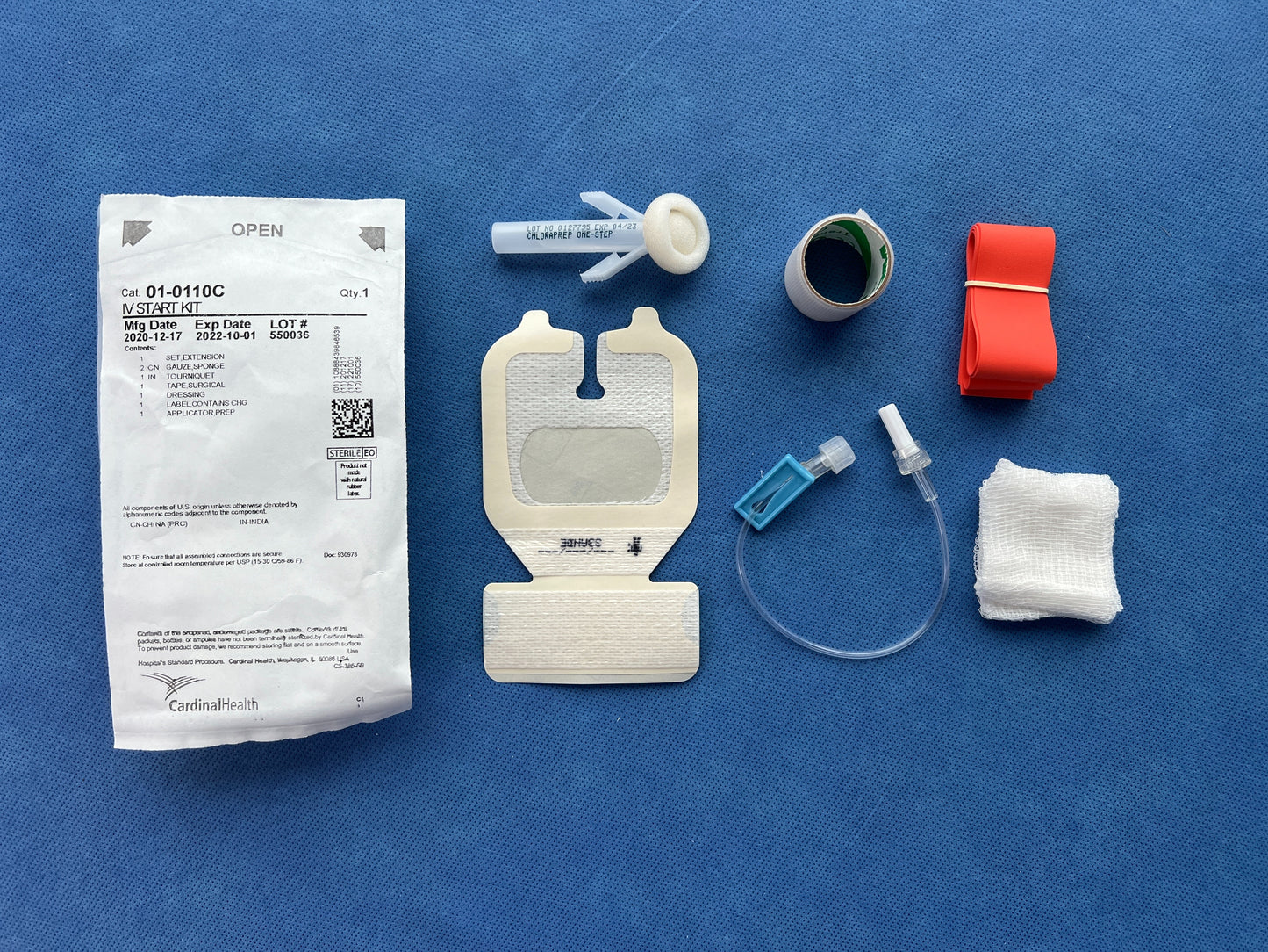 IV Fluid Start Kit with Tubing and Supplies