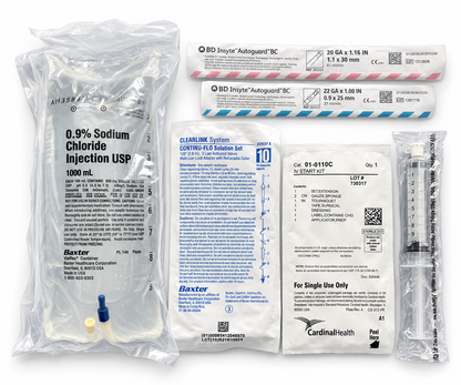Complete IV Fluid Kit with Normal Saline, 500 or 1000 mL