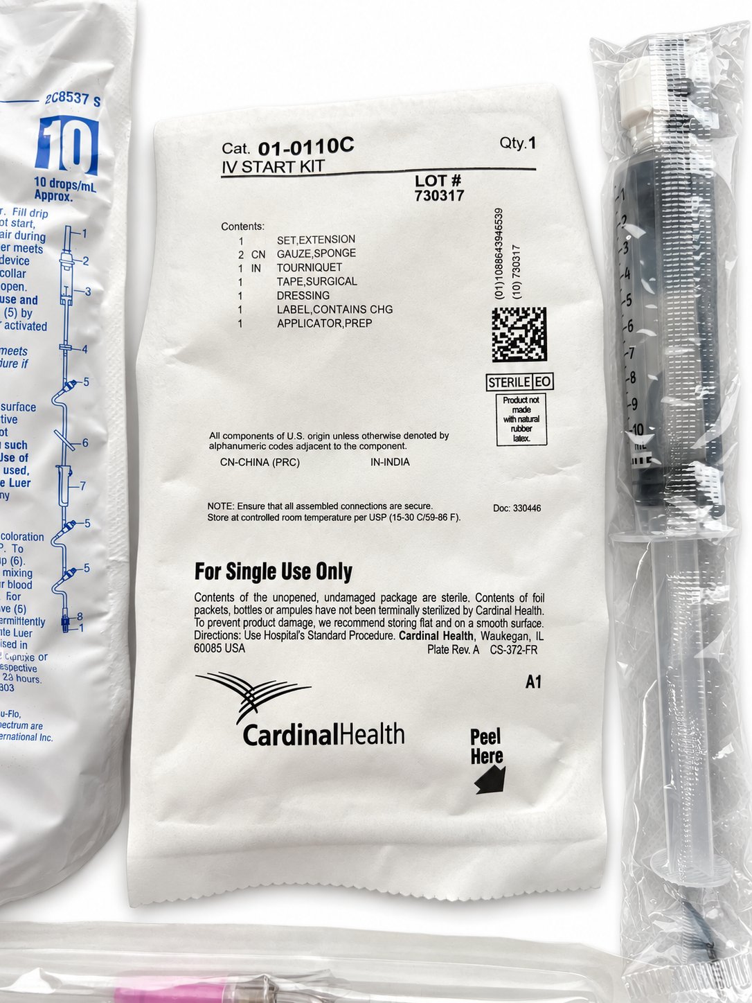 Cardinal Health IV start kit in its sealed package
