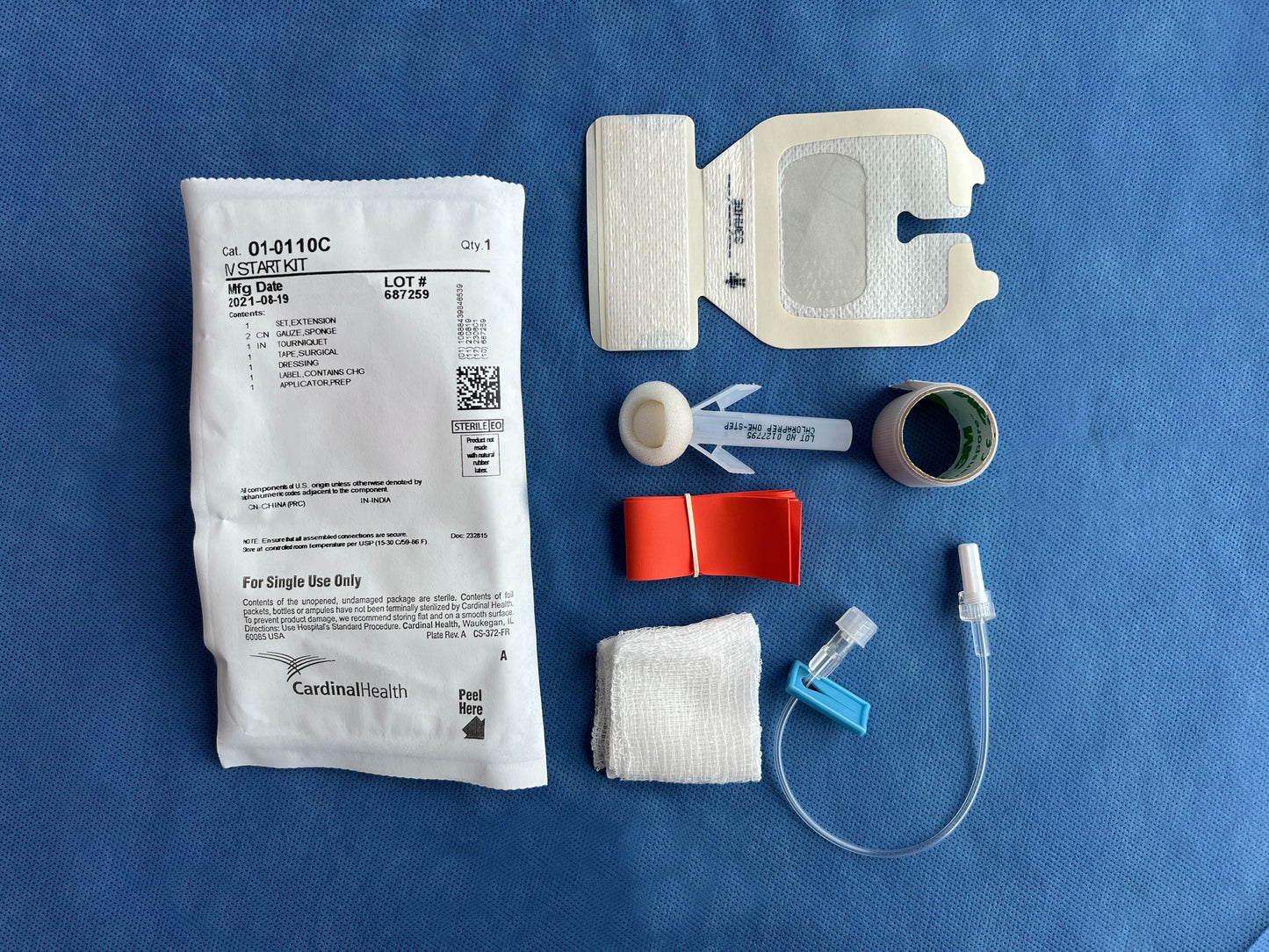 IV Start Kit With Extension Set Tegaderm Dressing And ChloraPrep IV iv-start-kit-with-extension-set-tegaderm-dressing-and-chloraprep-iv