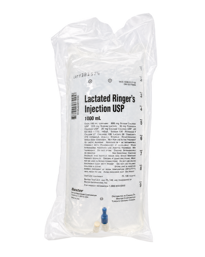 Lactated Ringer's (LR) IV Bag, 1000 mL