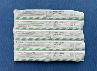 Shielded IV Catheter - 18G / 20G / 22G / 24G - 5 Pack