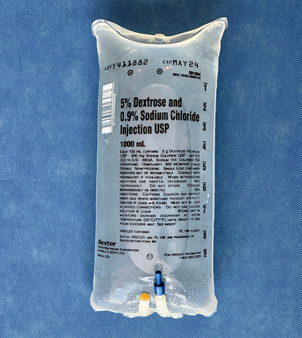 No Rx Required - IV 5% Dextrose in 0.9% Normal Saline (D5 NS) Fluid Ba ...